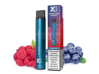 Jednorázová cigareta X4 Bar 20mg Blueberry Sour Raspberry