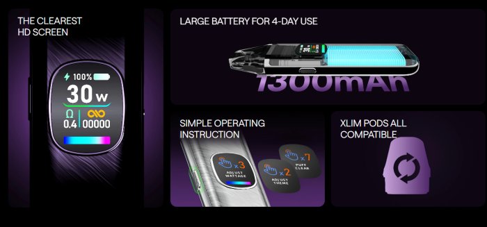 Elektronická cigareta OXVA Xlim Pro 2 1300mAh Silver Carbon