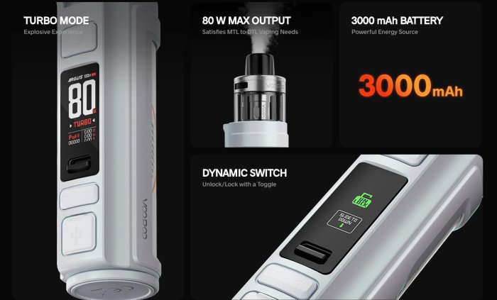 Grip VOOPOO Argus Pro 2 80W 3000mAh Full Kit Spray Black