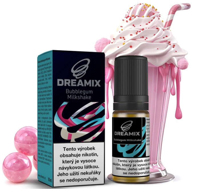 Liquid Dreamix - Žvýkačkový mléčný koktejl (Bubblegum Milkshake) 10ml - 18mg