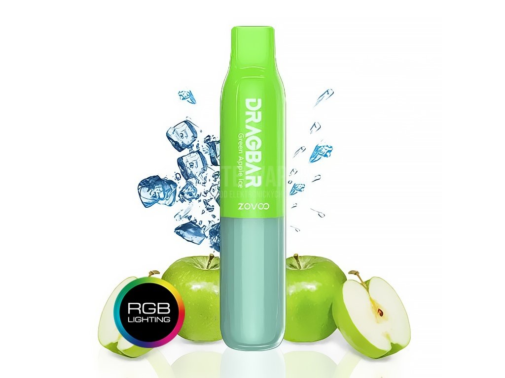 Jednorázová cigareta ZOVOO Dragbar 600 S 20mg Green Apple ICE