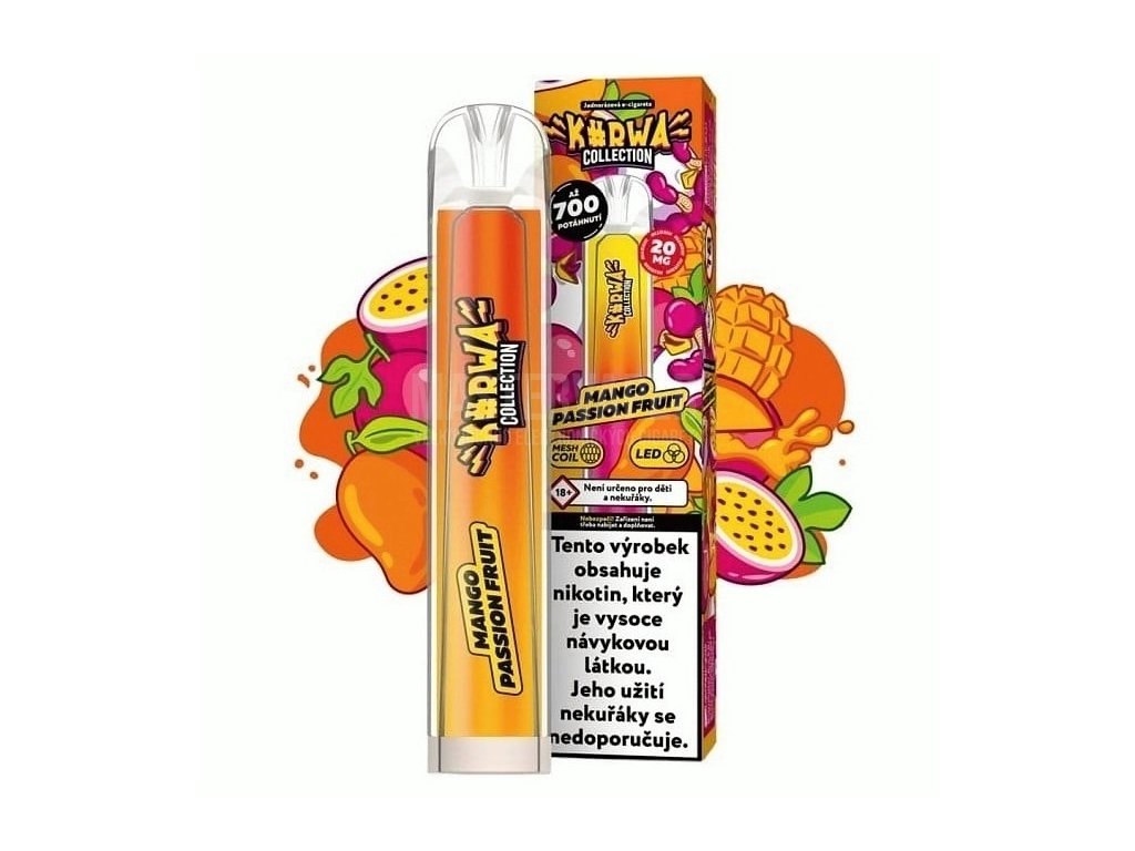 Jednorázová cigareta Kurwa Collection - 20mg Mango Passion Fruit