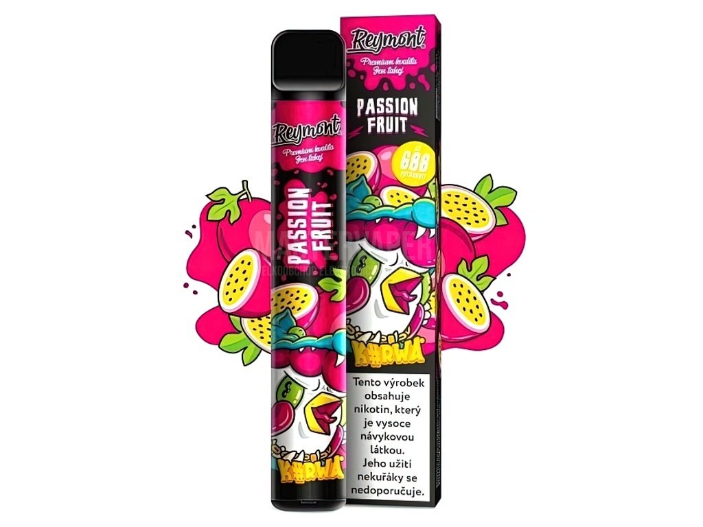 Jednorázová cigareta Kurwa Reymont 20mg Passion Fruit