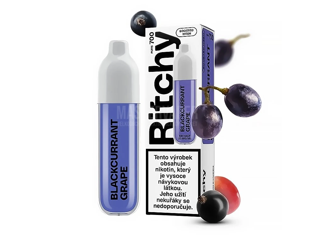 Jednorázová cigareta Ritchy BAR 700 - Blackcurrant Grape 20mg