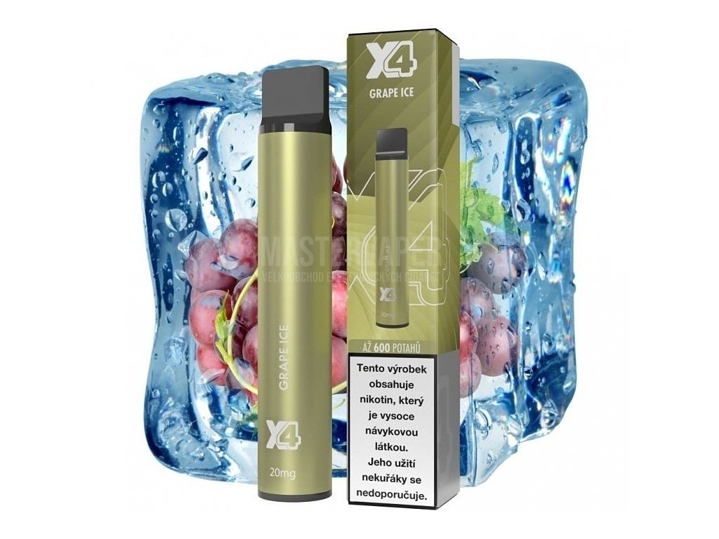 Jednorázová cigareta X4 Bar 20mg Grape ICE
