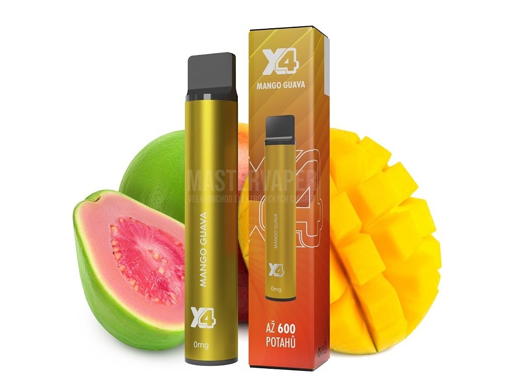 Jednorázová cigareta X4 Bar 0mg Mango Guava