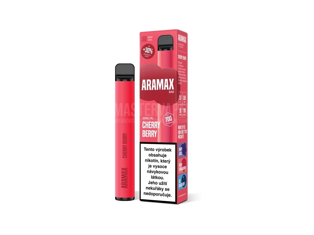Jednorázová cigareta Aramax Bar 700 - Cherry Berry 20mg