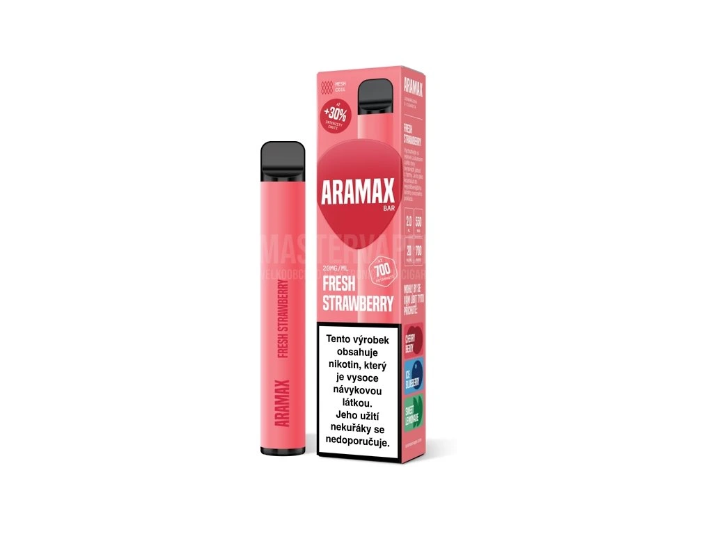 Jednorázová cigareta Aramax Bar 700 - Fresh Strawberry 20mg