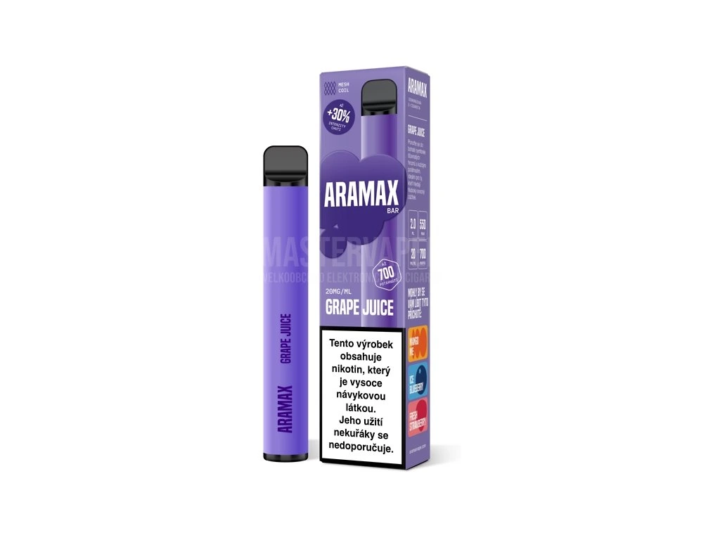 Jednorázová cigareta Aramax Bar 700 - Grape Juice