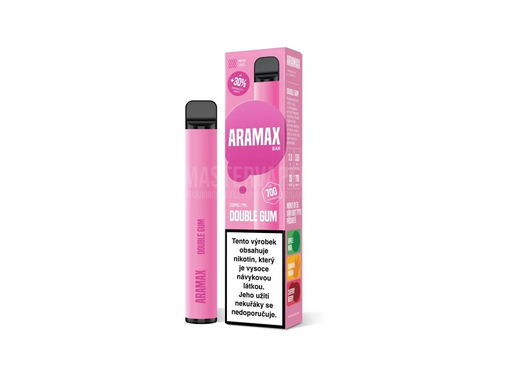 Jednorázová cigareta Aramax Bar 700 - Double Gum 20mg