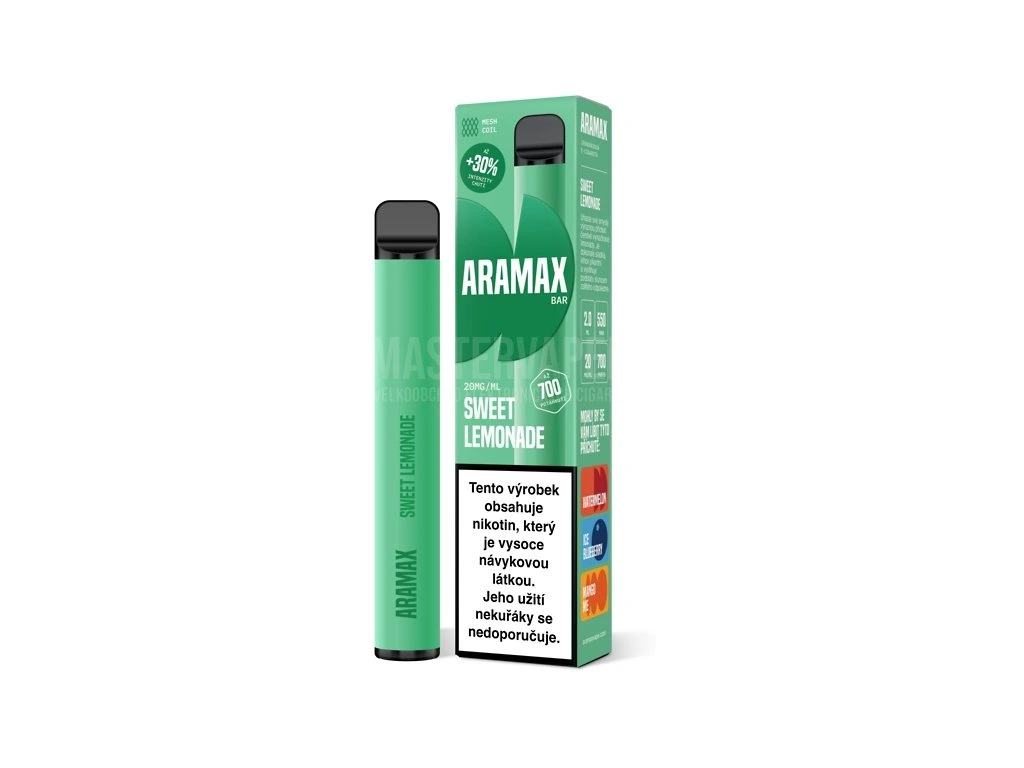 Jednorázová cigareta Aramax Bar 700 - Sweet Lemonade 20mg
