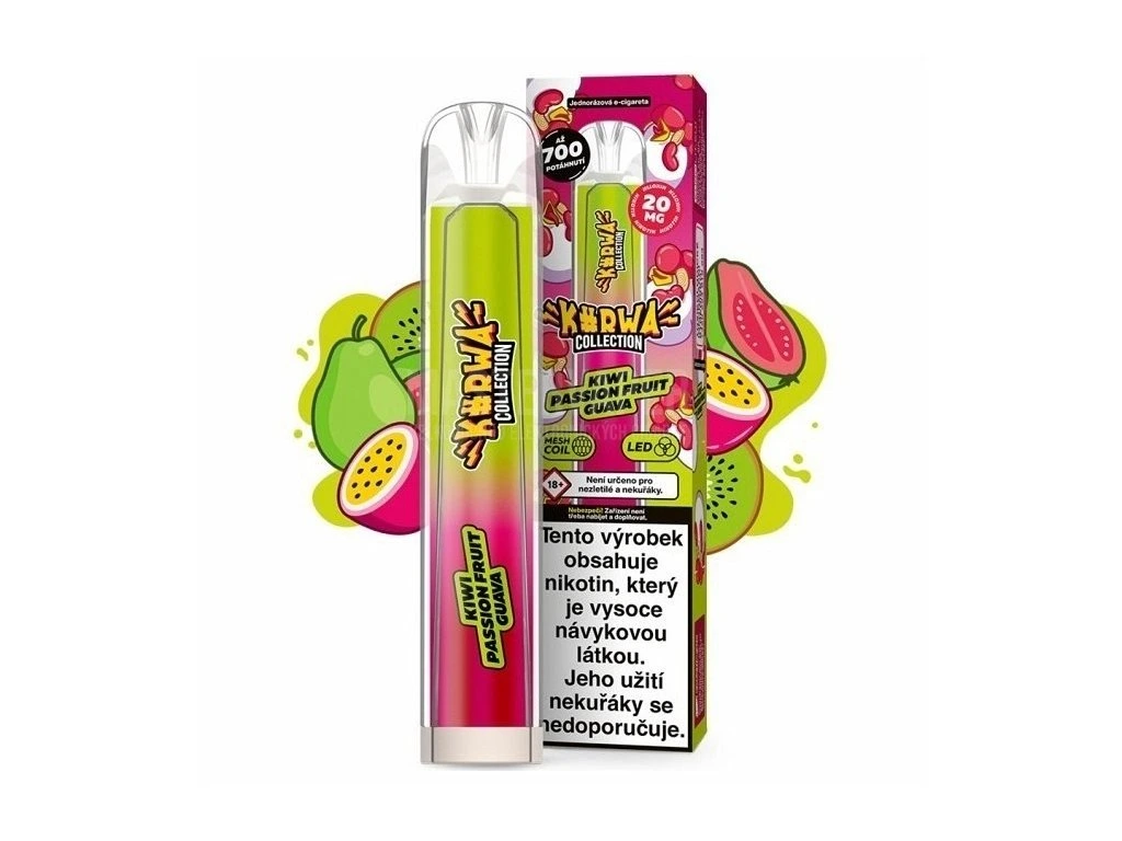 Jednorázová cigareta Kurwa Collection - 20mg Kiwi Passion Fruit Guava