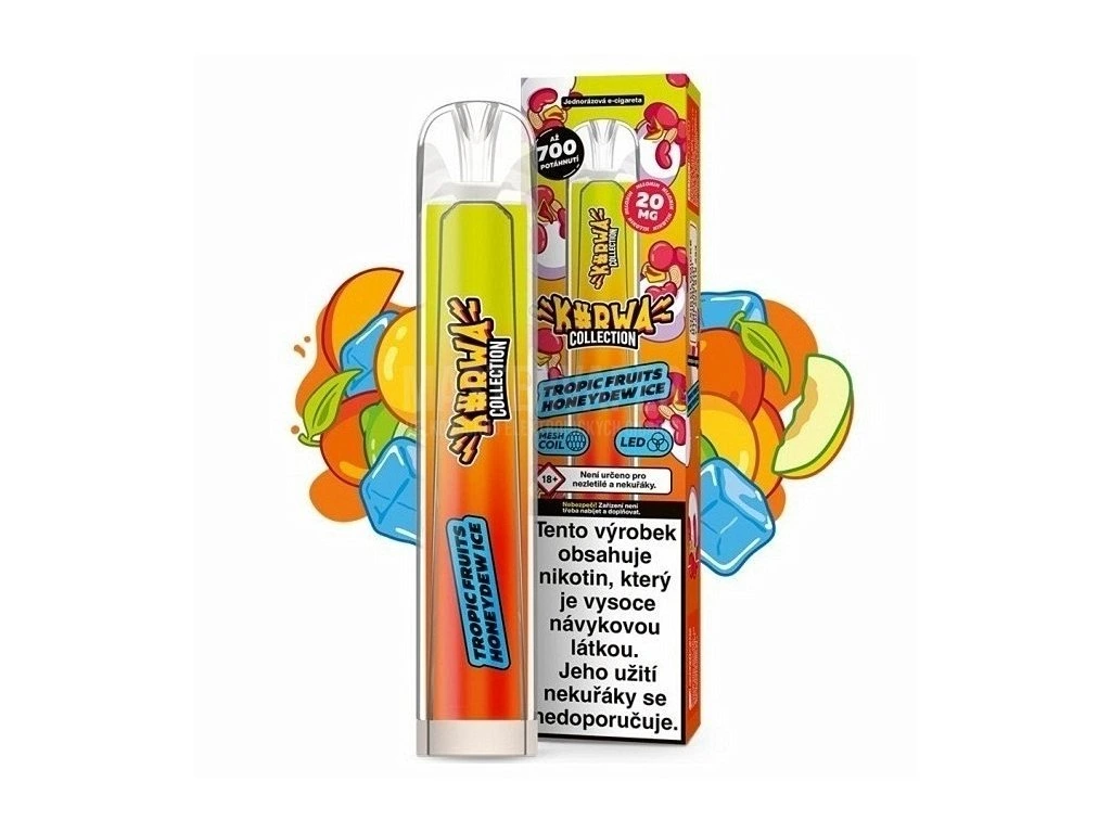 Jednorázová cigareta Kurwa Collection - 20mg Tropic Fruit Honeydew ICE