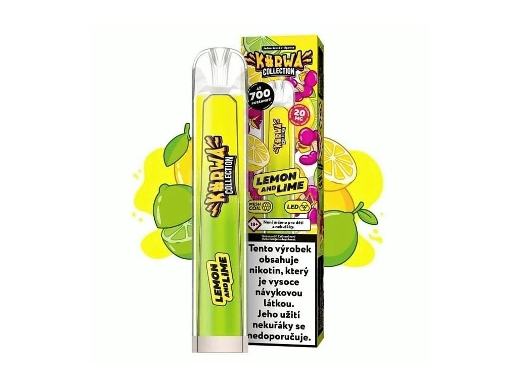Jednorázová cigareta Kurwa Collection - 20mg Lemon and Lime