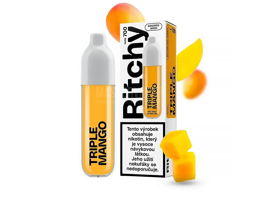 Jednorázová cigareta Ritchy BAR 700 - Triple mango 20mg