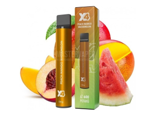 Jednorázová cigareta X4 Bar 0mg Peach Mango Watermelon